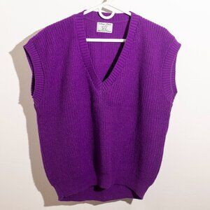 Vintage Purple Wool Knit Vest